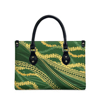 Polynesian Puakeniken Pikake Twisted Lei Leather Bag Emerald LT7 - Polynesian Pride