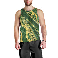 Polynesian Puakeniken Pikake Twisted Lei Men Tank Top Emerald LT7 - Polynesian Pride