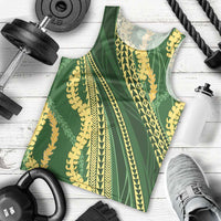 Polynesian Puakeniken Pikake Twisted Lei Men Tank Top Emerald LT7 - Polynesian Pride