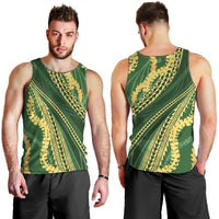 Polynesian Puakeniken Pikake Twisted Lei Men Tank Top Emerald LT7 - Polynesian Pride