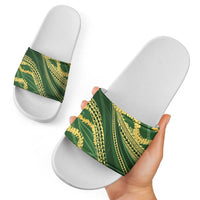 Polynesian Puakeniken Pikake Twisted Lei Slide Sandals Emerald LT7 - Polynesian Pride