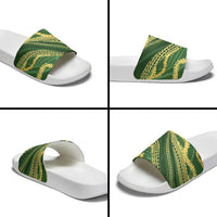Polynesian Puakeniken Pikake Twisted Lei Slide Sandals Emerald LT7 - Polynesian Pride