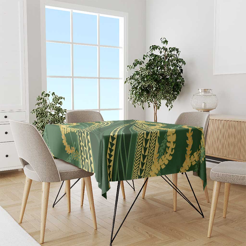 Polynesian Puakeniken Pikake Twisted Lei Tablecloth Emerald LT7 - Polynesian Pride