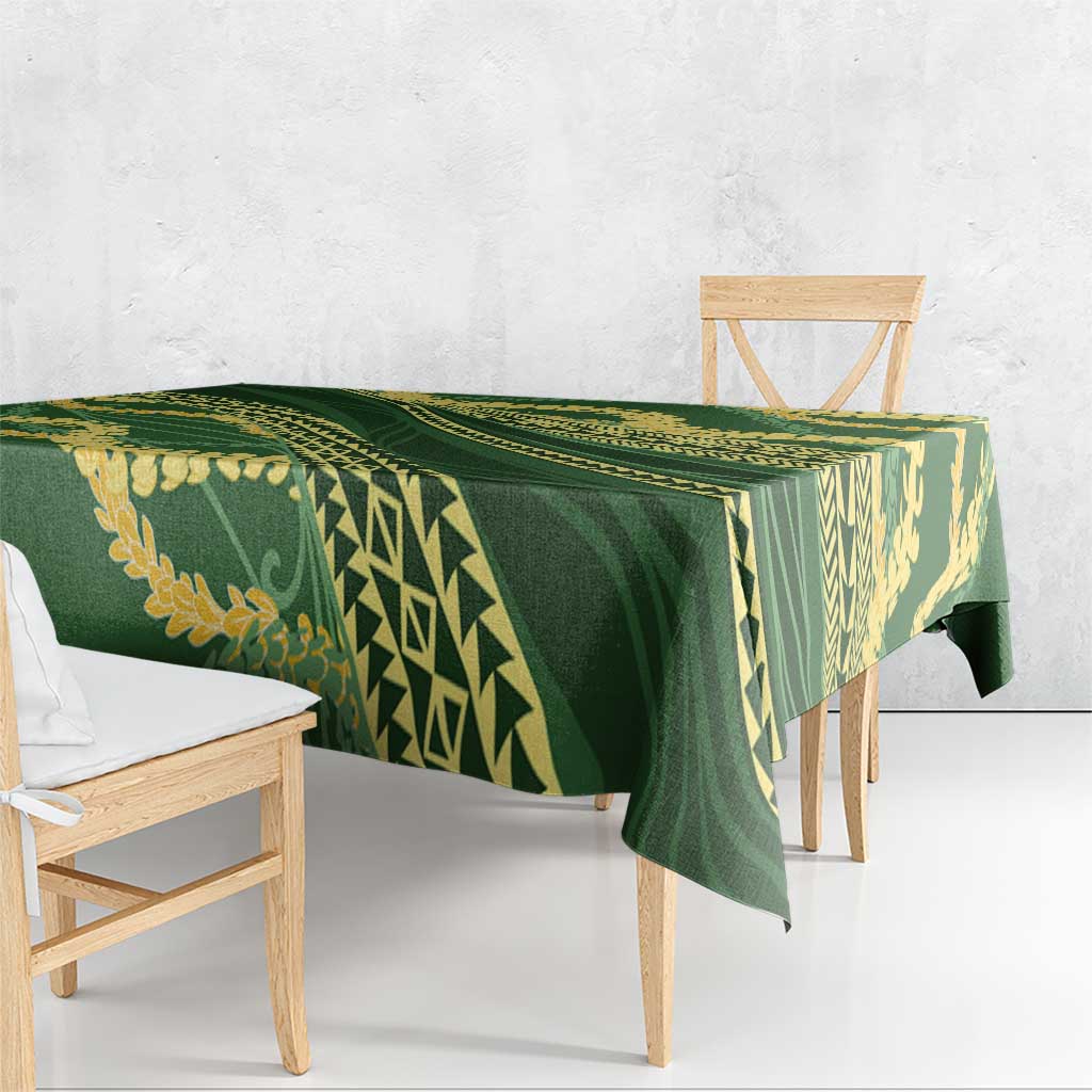Polynesian Puakeniken Pikake Twisted Lei Tablecloth Emerald LT7 - Polynesian Pride