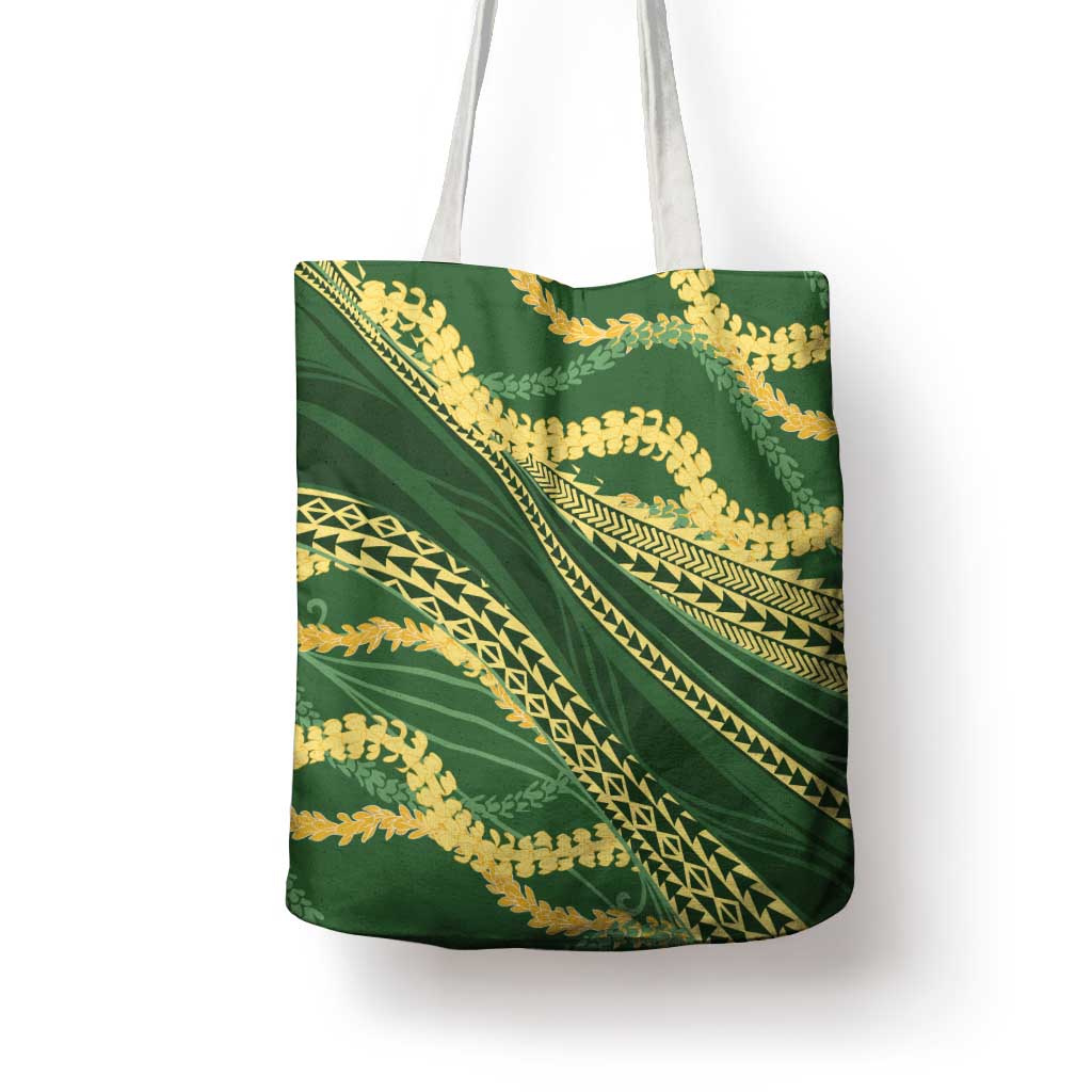 Polynesian Puakeniken Pikake Twisted Lei Tote Bag Emerald - Polynesian Pride