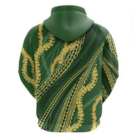 Polynesian Puakeniken Pikake Twisted Lei Zip Hoodie Emerald LT7 - Polynesian Pride