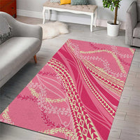 Polynesian Puakeniken Pikake Twisted Lei Area Rug Rose Pink - Polynesian Pride