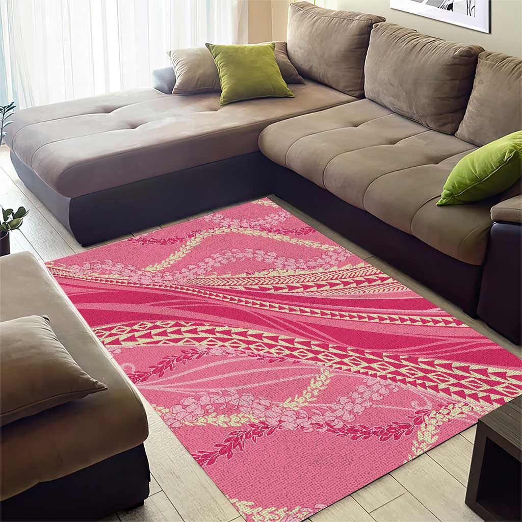 Polynesian Puakeniken Pikake Twisted Lei Area Rug Rose Pink - Polynesian Pride