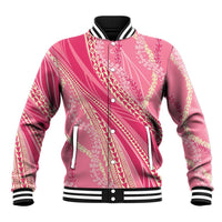 Polynesian Puakeniken Pikake Twisted Lei Baseball Jacket Rose Pink LT7 Unisex Rose Pink - Polynesian Pride