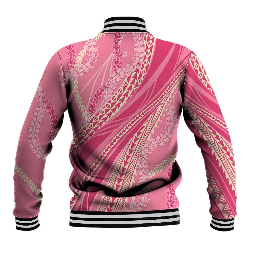 Polynesian Puakeniken Pikake Twisted Lei Baseball Jacket Rose Pink LT7 - Polynesian Pride