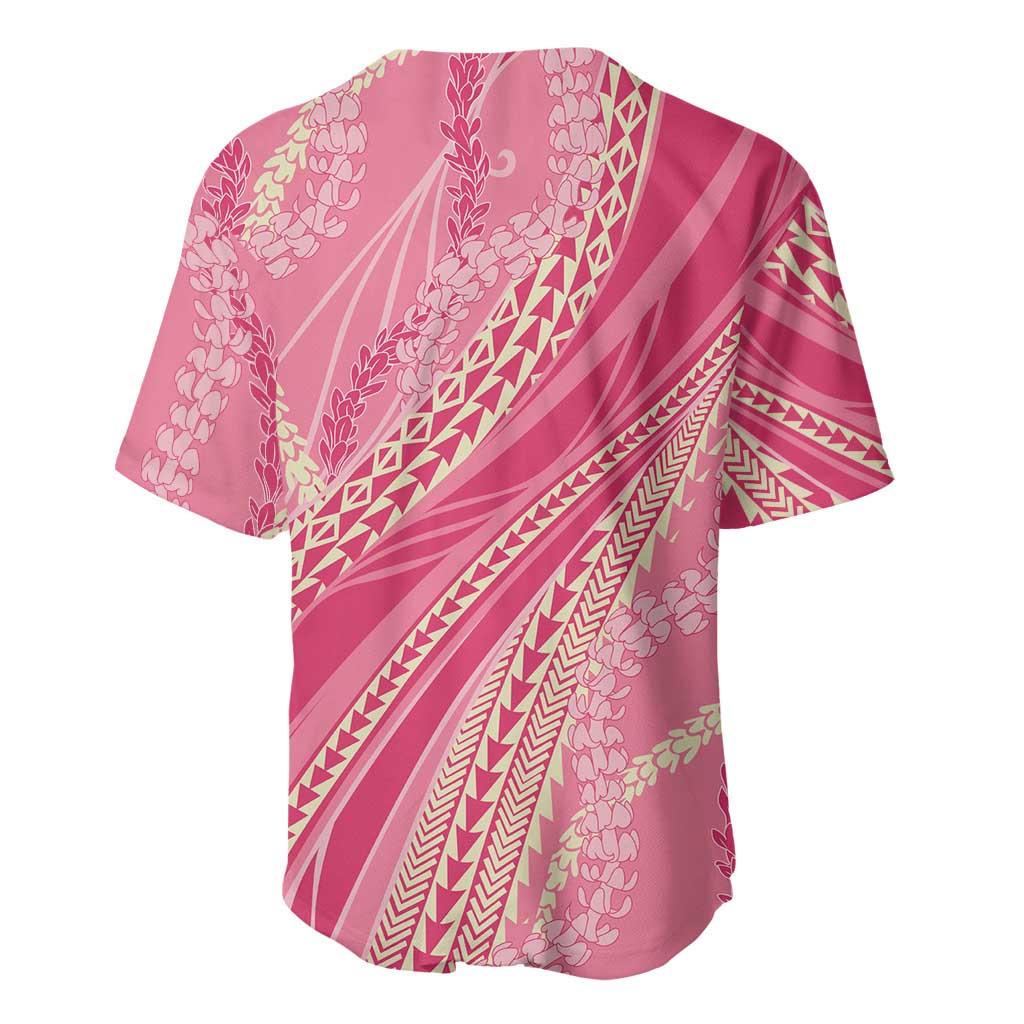 Polynesian Puakeniken Pikake Twisted Lei Baseball Jersey Rose Pink LT7 - Polynesian Pride