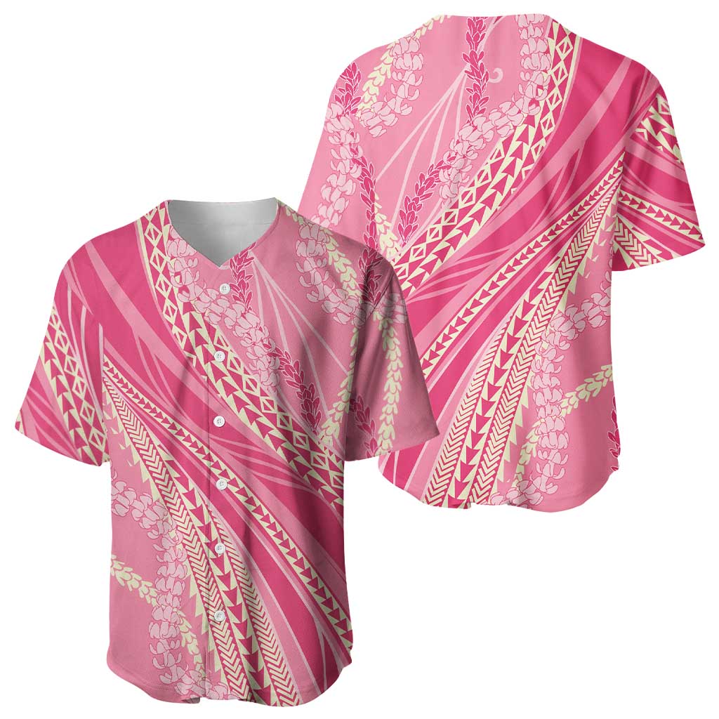 Polynesian Puakeniken Pikake Twisted Lei Baseball Jersey Rose Pink LT7 - Polynesian Pride