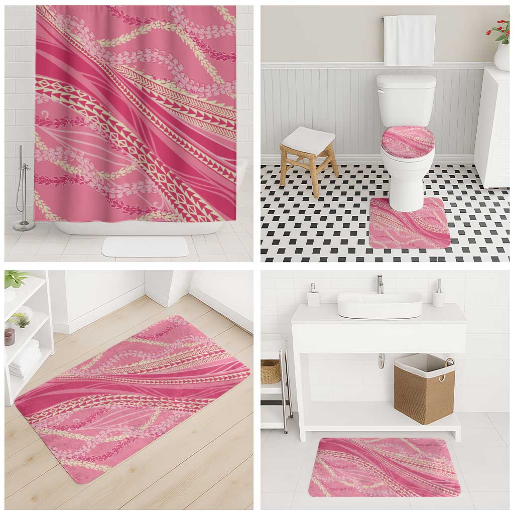 Polynesian Puakeniken Pikake Twisted Lei Bathroom Set Rose Pink - Polynesian Pride