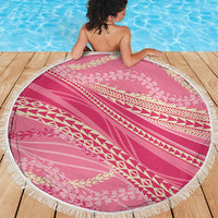 Polynesian Puakeniken Pikake Twisted Lei Beach Blanket Rose Pink - Polynesian Pride