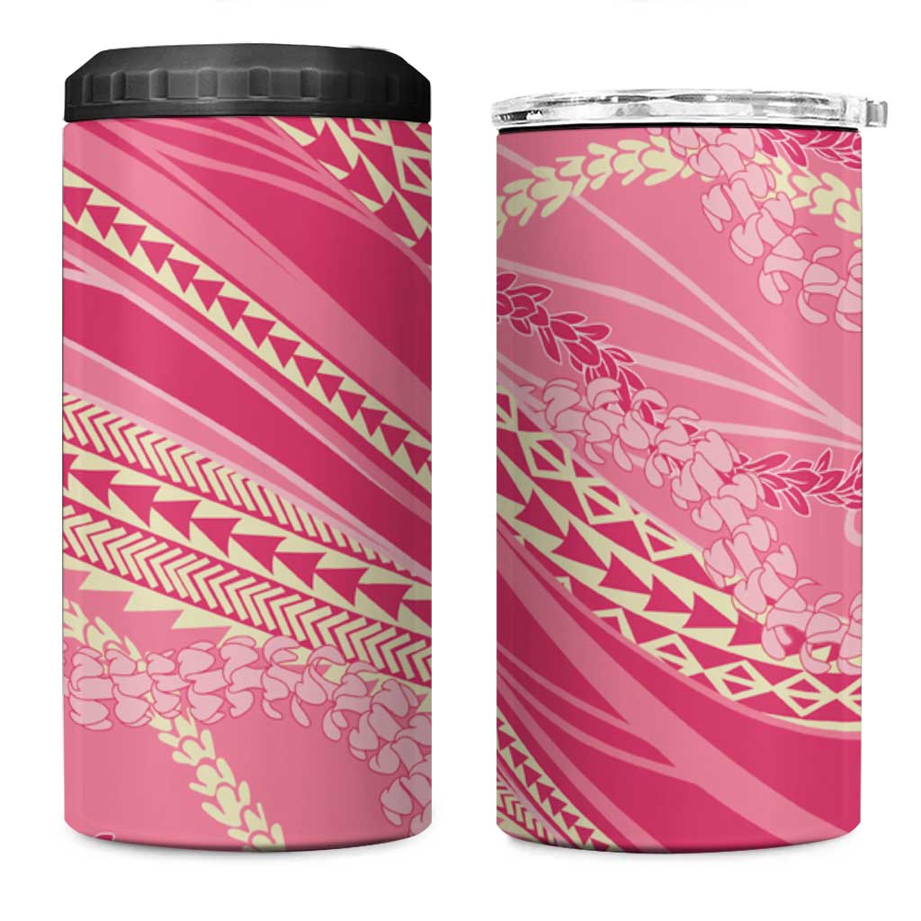 Polynesian Puakeniken Pikake Twisted Lei 4 in 1 Can Cooler Tumbler Rose Pink LT7 One Size: 16 oz Rose Pink - Polynesian Pride