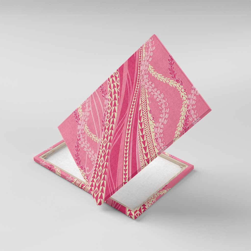 Polynesian Puakeniken Pikake Twisted Lei Canvas Wall Art Rose Pink LT7 With Frame Rose Pink - Polynesian Pride
