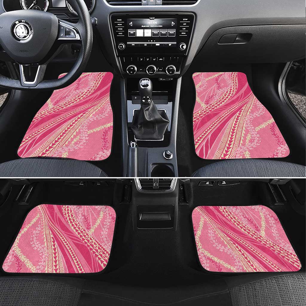 Polynesian Puakeniken Pikake Twisted Lei Car Mats Rose Pink LT7 Set 4pcs Rose Pink - Polynesian Pride