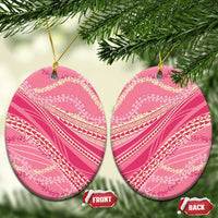 Polynesian Puakeniken Pikake Twisted Lei Ceramic Ornament Rose Pink - Polynesian Pride