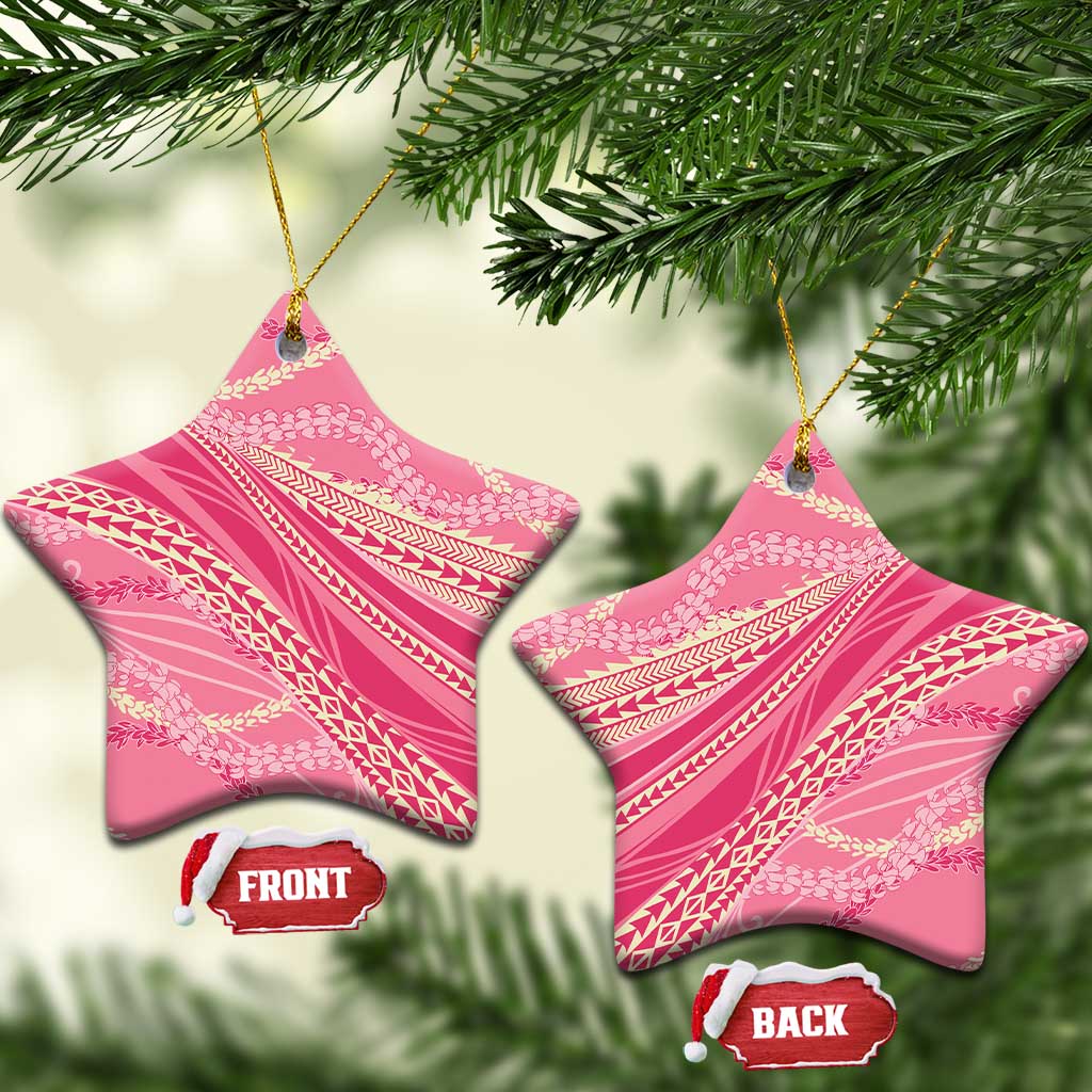 Polynesian Puakeniken Pikake Twisted Lei Ceramic Ornament Rose Pink - Polynesian Pride