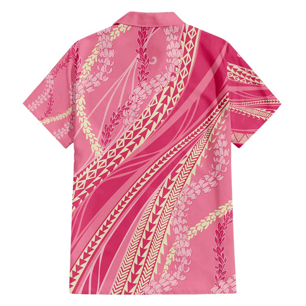 Polynesian Puakeniken Pikake Twisted Lei Family Matching Tank Maxi Dress and Hawaiian Shirt Rose Pink - Polynesian Pride