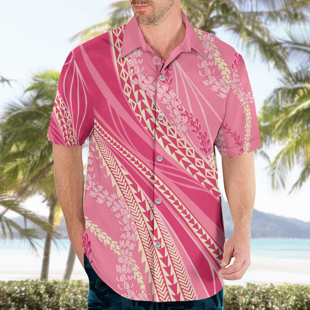 Polynesian Puakeniken Pikake Twisted Lei Hawaiian Shirt Rose Pink - Polynesian Pride