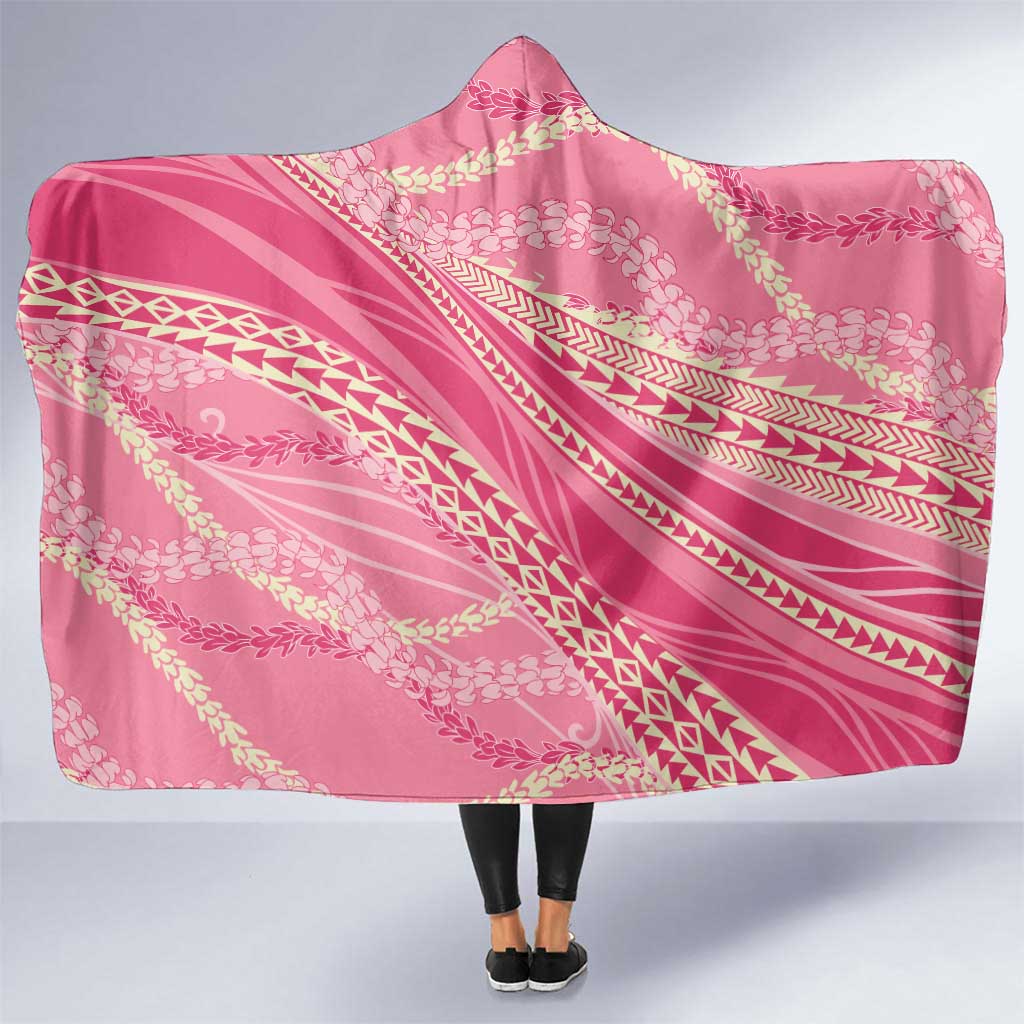 Polynesian Puakeniken Pikake Twisted Lei Hooded Blanket Rose Pink LT7 One Size Rose Pink - Polynesian Pride