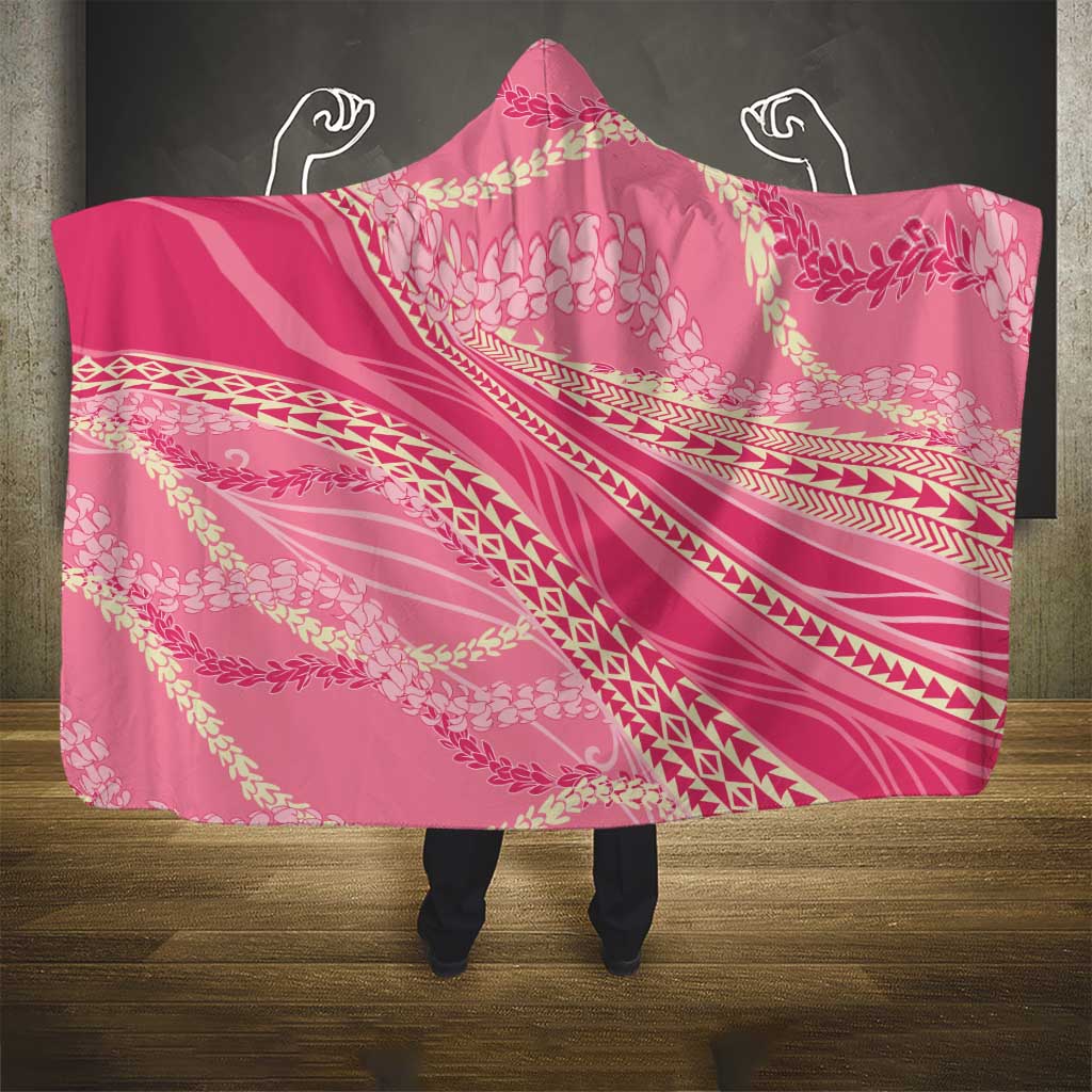 Polynesian Puakeniken Pikake Twisted Lei Hooded Blanket Rose Pink LT7 - Polynesian Pride