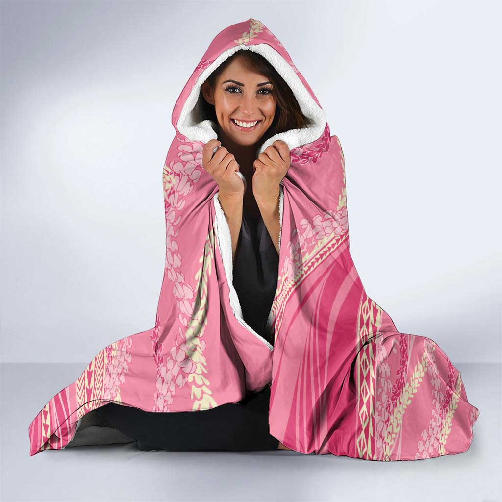 Polynesian Puakeniken Pikake Twisted Lei Hooded Blanket Rose Pink LT7 - Polynesian Pride