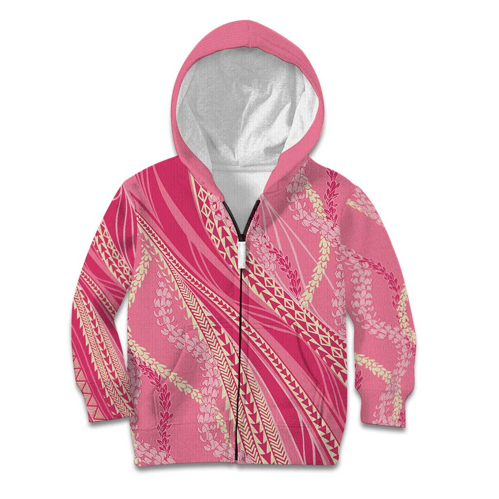 Polynesian Puakeniken Pikake Twisted Lei Kid Hoodie Rose Pink - Polynesian Pride
