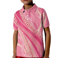 Polynesian Puakeniken Pikake Twisted Lei Kid Polo Shirt Rose Pink LT7 Kid Rose Pink - Polynesian Pride