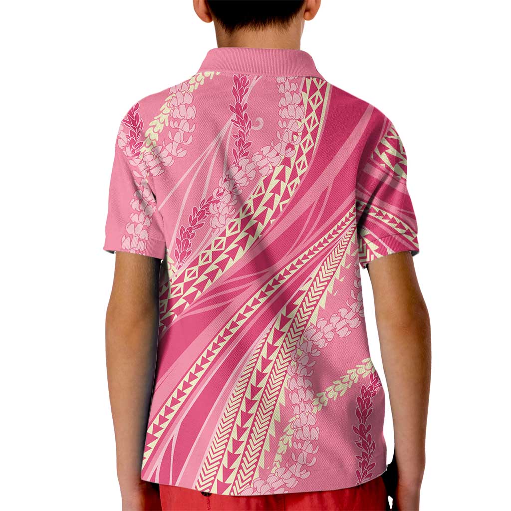 Polynesian Puakeniken Pikake Twisted Lei Kid Polo Shirt Rose Pink LT7 - Polynesian Pride