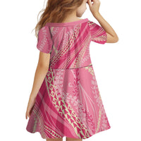 Polynesian Puakeniken Pikake Twisted Lei Kid Short Sleeve Dress Rose Pink LT7 - Polynesian Pride