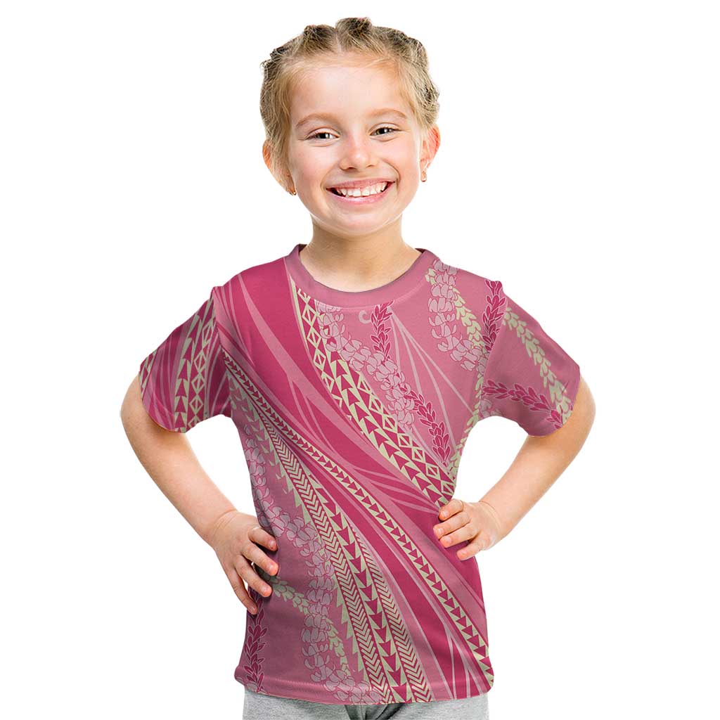 Polynesian Puakeniken Pikake Twisted Lei Kid T Shirt Rose Pink LT7 Rose Pink - Polynesian Pride