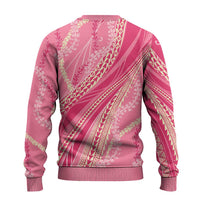 Polynesian Puakeniken Pikake Twisted Lei Ugly Christmas Sweater Rose Pink - Polynesian Pride