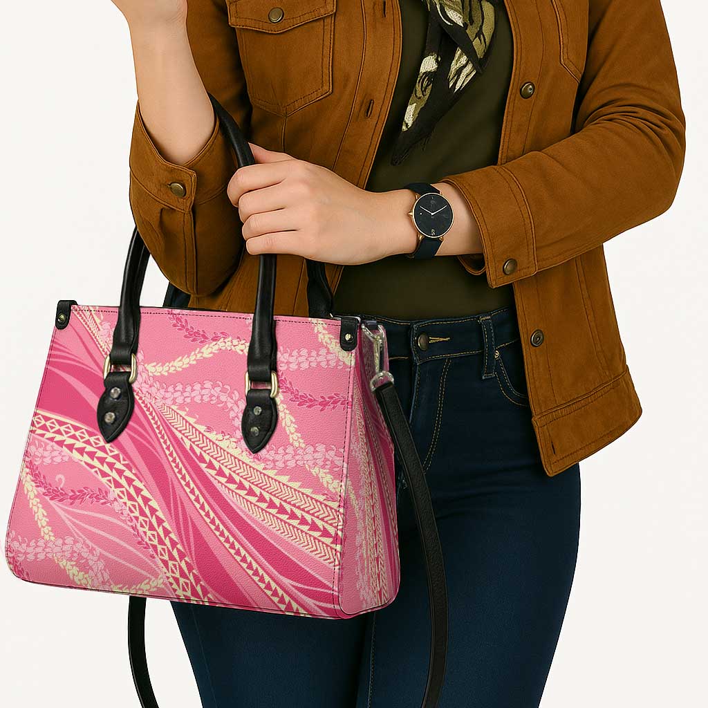Polynesian Puakeniken Pikake Twisted Lei Leather Bag Rose Pink LT7 - Polynesian Pride
