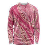 Polynesian Puakeniken Pikake Twisted Lei Long Sleeve Shirt Rose Pink LT7 Unisex Rose Pink - Polynesian Pride