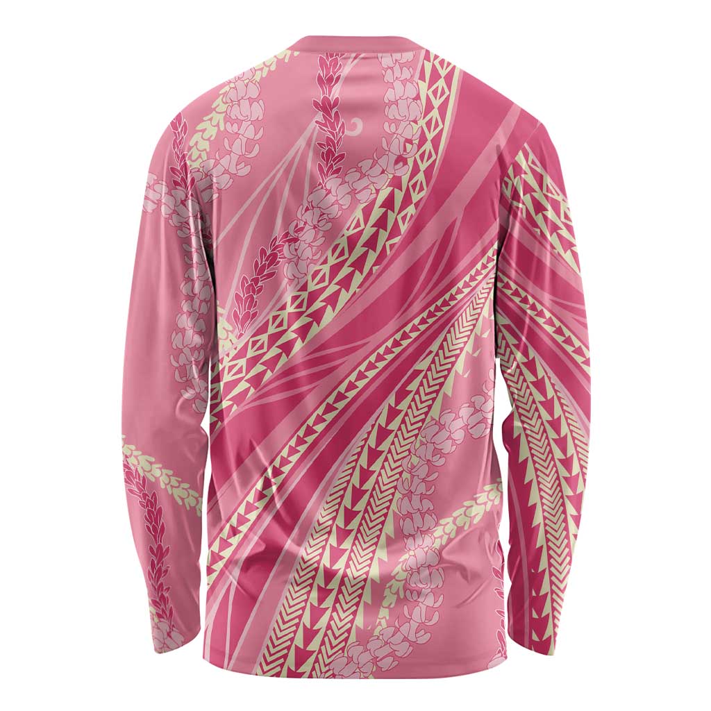 Polynesian Puakeniken Pikake Twisted Lei Long Sleeve Shirt Rose Pink LT7 - Polynesian Pride