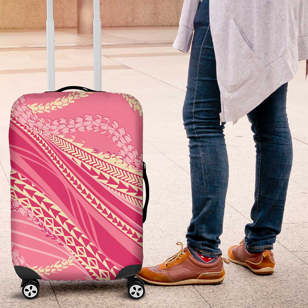 Polynesian Puakeniken Pikake Twisted Lei Luggage Cover Rose Pink - Polynesian Pride