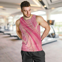 Polynesian Puakeniken Pikake Twisted Lei Men Tank Top Rose Pink LT7 Rose Pink - Polynesian Pride
