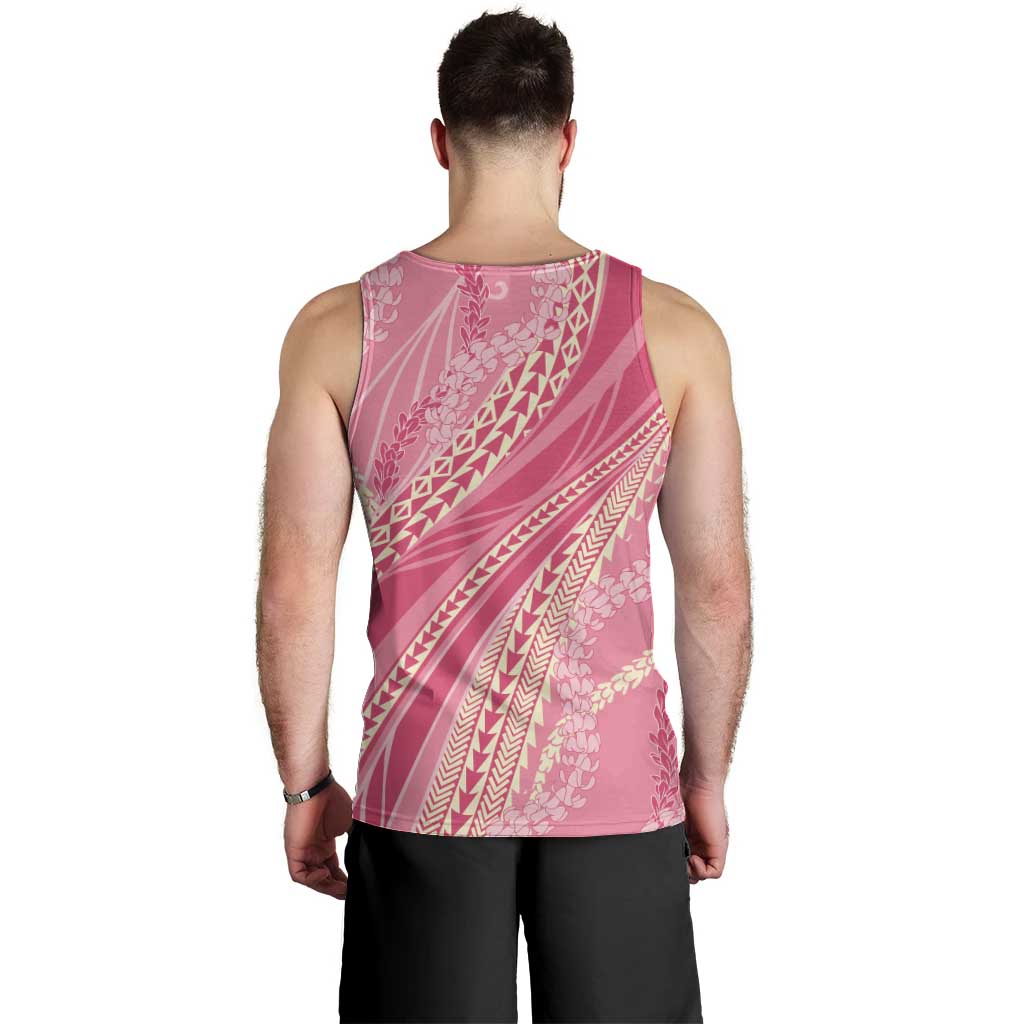 Polynesian Puakeniken Pikake Twisted Lei Men Tank Top Rose Pink LT7 - Polynesian Pride
