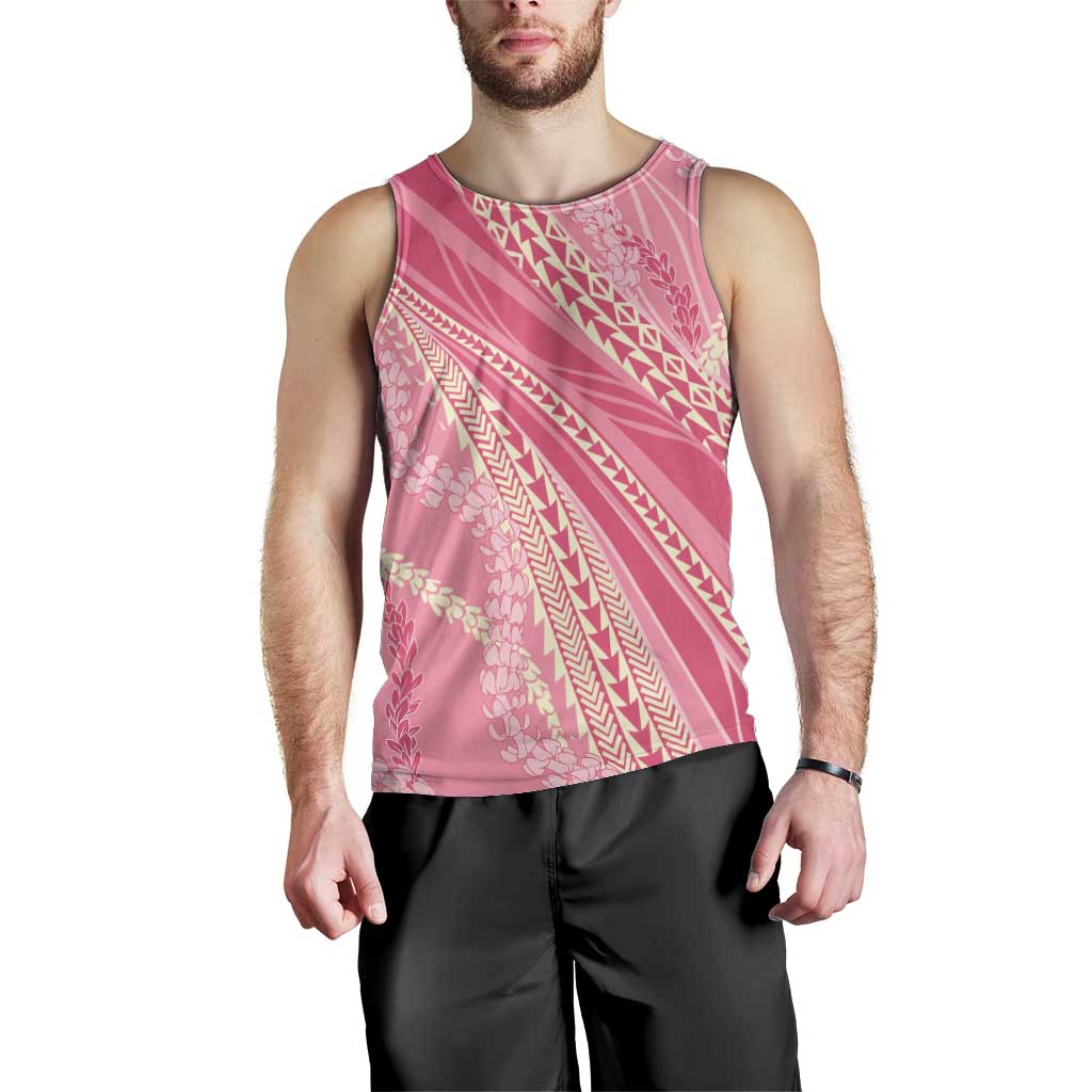 Polynesian Puakeniken Pikake Twisted Lei Men Tank Top Rose Pink LT7 - Polynesian Pride