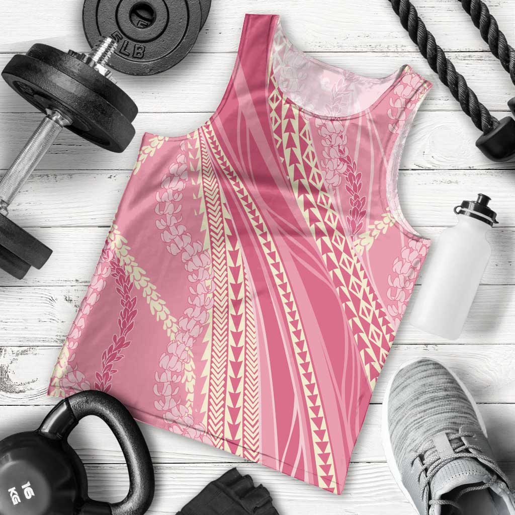 Polynesian Puakeniken Pikake Twisted Lei Men Tank Top Rose Pink LT7 - Polynesian Pride