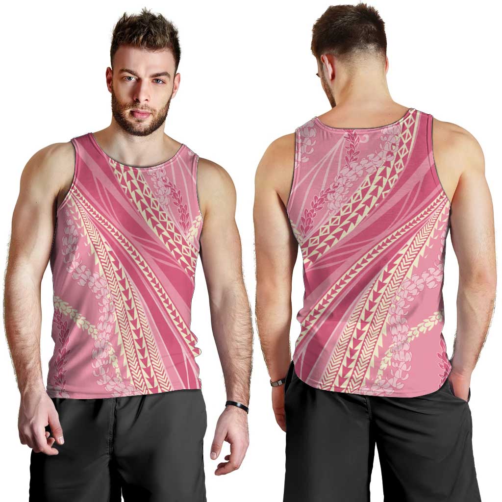 Polynesian Puakeniken Pikake Twisted Lei Men Tank Top Rose Pink LT7 - Polynesian Pride