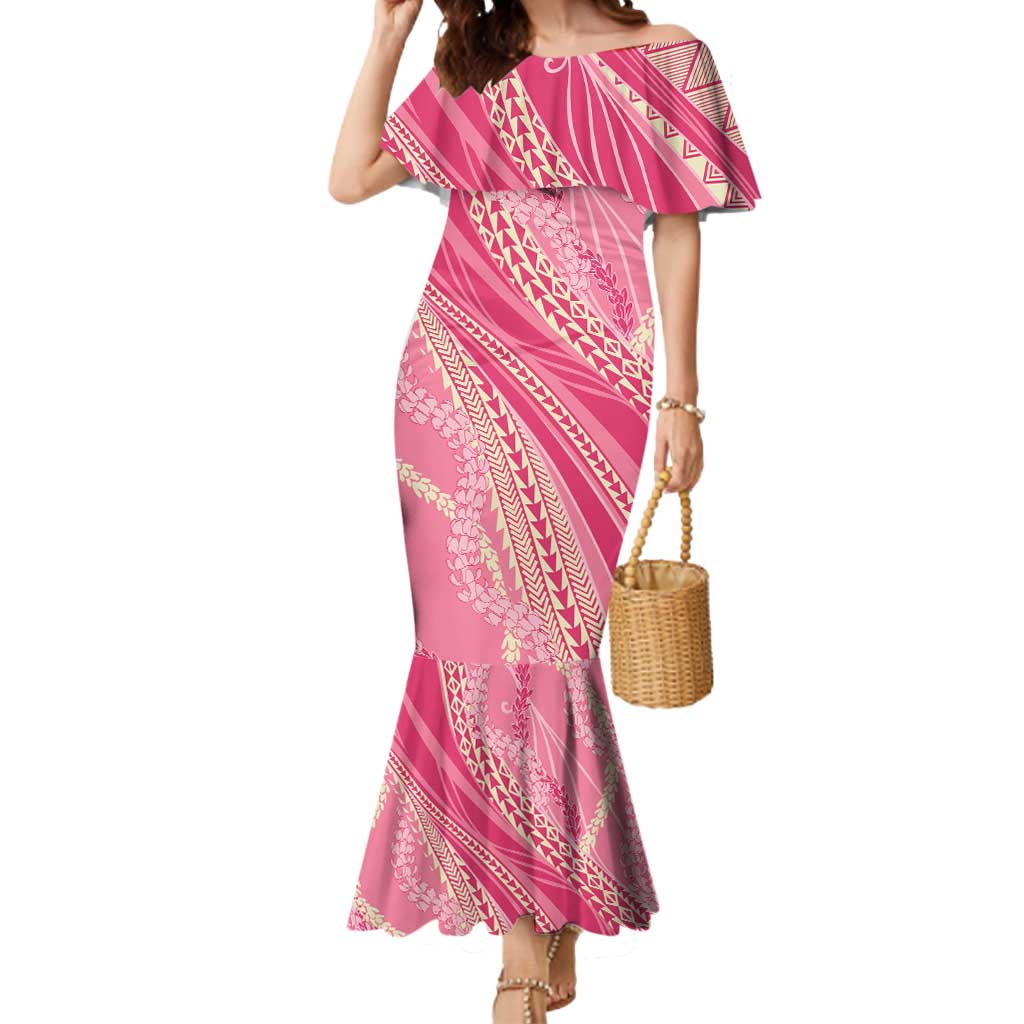 Polynesian Puakeniken Pikake Twisted Lei Mermaid Dress Rose Pink LT7 Women Rose Pink - Polynesian Pride