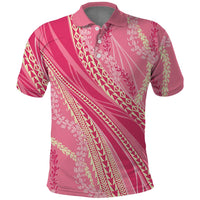 Polynesian Puakeniken Pikake Twisted Lei Polo Shirt Rose Pink LT7 Rose Pink - Polynesian Pride