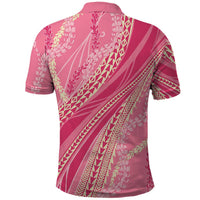 Polynesian Puakeniken Pikake Twisted Lei Polo Shirt Rose Pink LT7 - Polynesian Pride