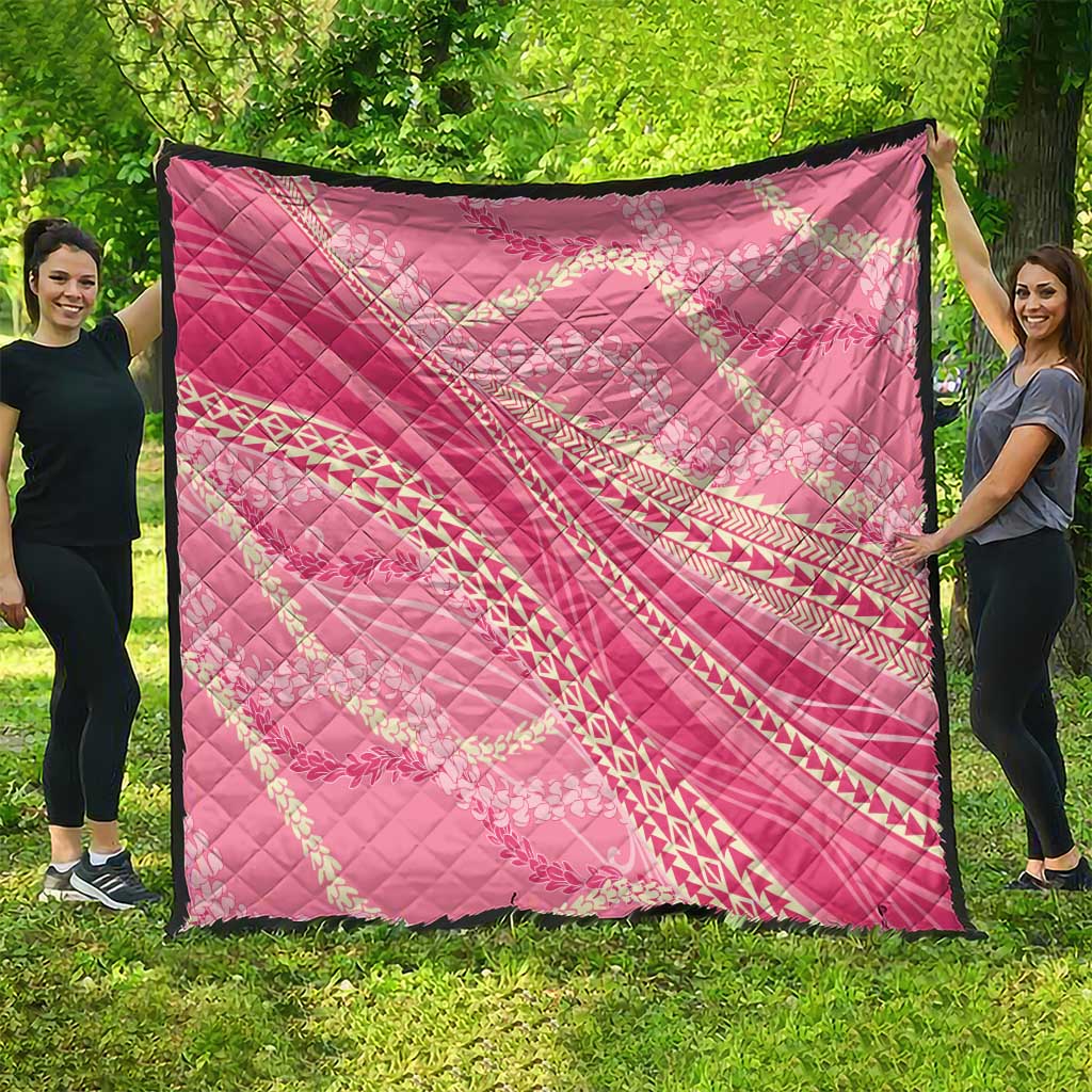 Polynesian Puakeniken Pikake Twisted Lei Quilt Rose Pink - Polynesian Pride
