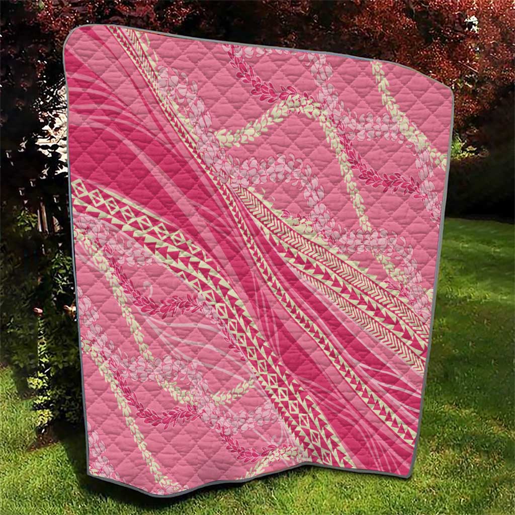 Polynesian Puakeniken Pikake Twisted Lei Quilt Rose Pink - Polynesian Pride