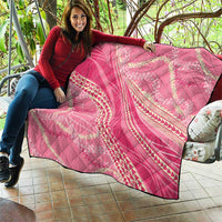 Polynesian Puakeniken Pikake Twisted Lei Quilt Rose Pink - Polynesian Pride