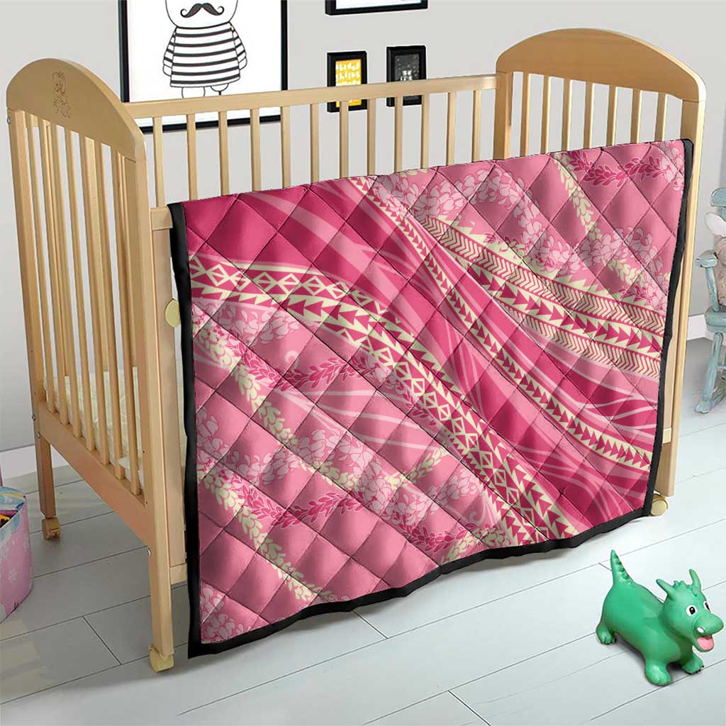 Polynesian Puakeniken Pikake Twisted Lei Quilt Rose Pink - Polynesian Pride